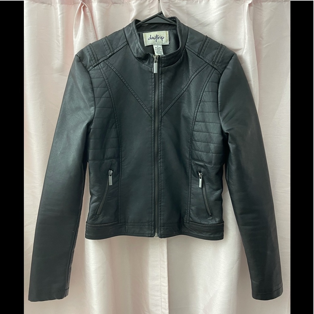 Black Faux-Leather Jacket 🖤